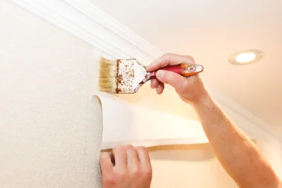 Pose de papier peint à Caramany — revêtements muraux et toiles de verre